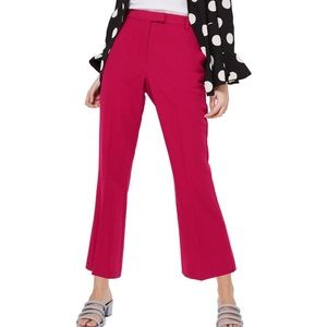 TOPSHOP Slim Kick Flare Trousers in Red